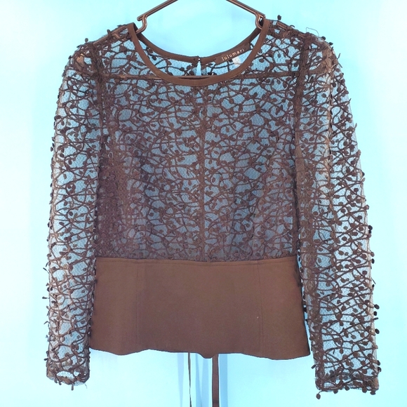 Lulumari Tops - Lulumari black lace sheer long sleeve top